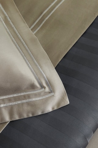 2 fundas de almohada de satén de algodón 80 hilos/cm² Paris - Topo