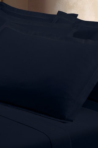 2 fundas de almohada de satén de algodón 80 hilos/cm² Uni - Azul noche