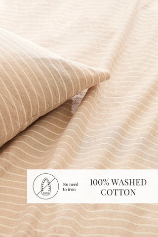 Juego de nórdico de algodón tejido 130 g/m² Eden - Beige y crema