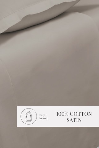 Sábana encimera de satén de algodón 80 hilos/cm² - Topo