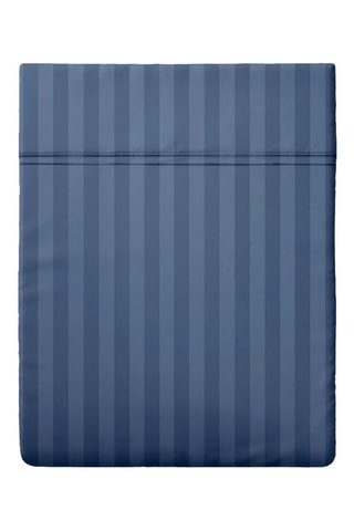 Sábana encimera de satén de algodón 80 hilos/cm² Dobby - Azul marino