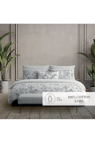 Sábana encimera de satén de algodón 80 hilos/cm² Louisa - Gris