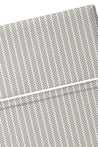 Sábana encimera de percal de algodón 80 hilos/cm² Dauphine - Topo y blanco