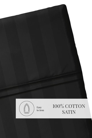 Sábana encimera de satén de algodón 80 hilos/cm² Dobby - Negro