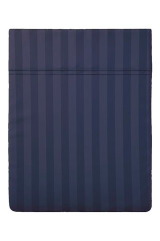 Sábana encimera de satén de algodón 80 hilos/cm² Dobby - Azul oscuro