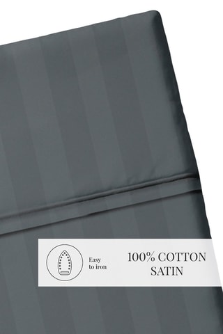 Sábana encimera de satén de algodón 80 hilos/cm² Dobby - Gris oscuro