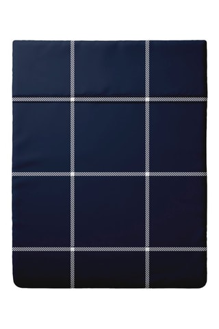 Sábana encimera de satén de algodón 80 hilos/cm² Amélia - Azul oscuro
