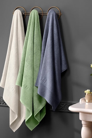 2 toallas de ducha Uni - Verde almendra - 70 x 140 cm