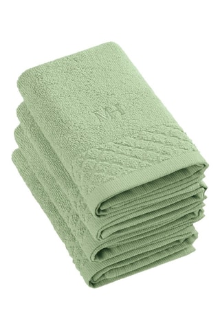 4 toallas de tocador Uni - Verde almendra - 30 x 30 cm