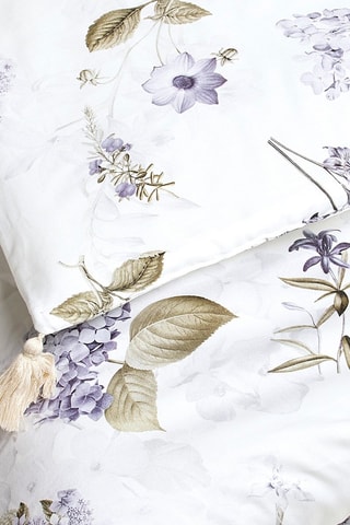 Edredón de satén de algodón Hortensia - Blanco