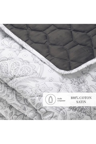 Colcha de satén de algodón 80 hilos/cm² Fleur de prestige - Beige