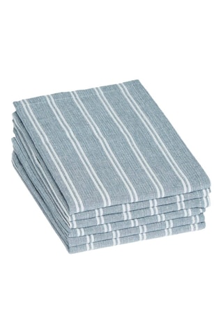 6 servilletas de tela Finn - Celeste y blanco - 40 x 40 cm