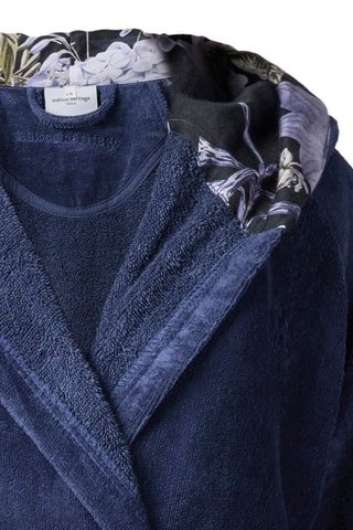 Albornoz con capucha Hortensia - Azul oscuro