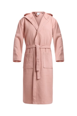 Albornoz con capucha Nid d'abeille - Rosa