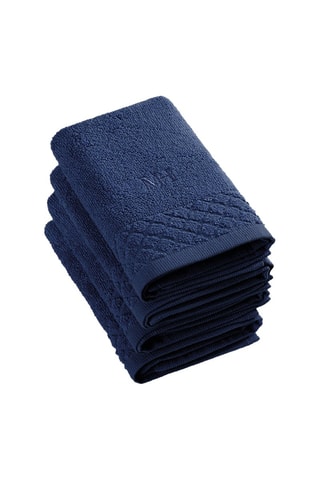 4 toallas de tocador - Azul oscuro - 30 x 30 cm