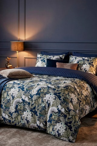 Funda de almohada de satén de algodón - Azul ­- 43 x 210 cm