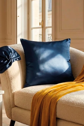 Funda de almohada y gorro de noche de seda - Azul marino