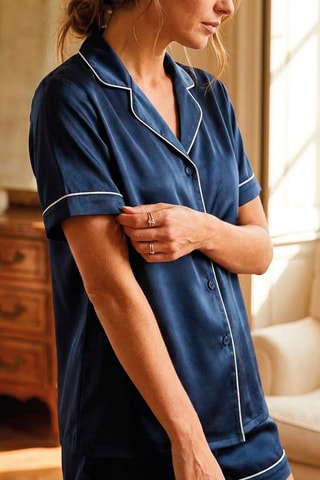 Pijama de seda Aurelia - Azul marino