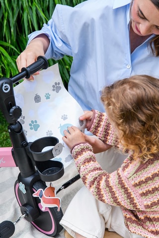 Tricycle évolutif 3-en-1 Filo - Rose et noir - Dès 18 mois - Jusqu'à 25 kg