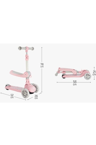 Trottinette 2-en-1 avec siège - Rose - Dès 1 an - Jusqu'à 50 kg