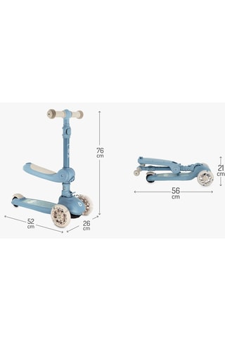 Trottinette avec siège 2-en-1 - Bleu - Dès 1 an - Jusqu'à 50 kg