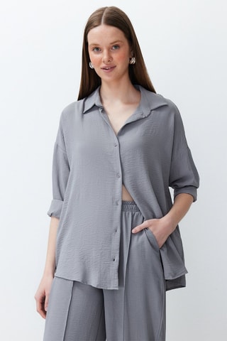 Chemisier et pantalon taille haute - Gris