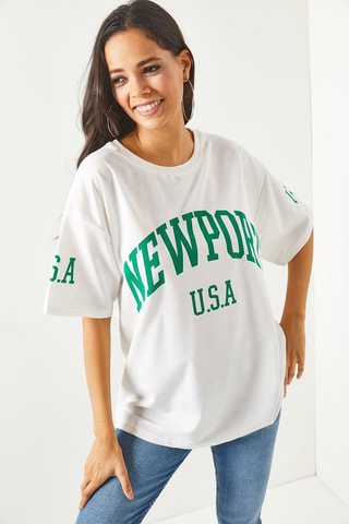 T-shirt oversize - Blanc