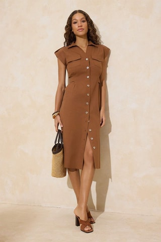Robe chemise - Marron