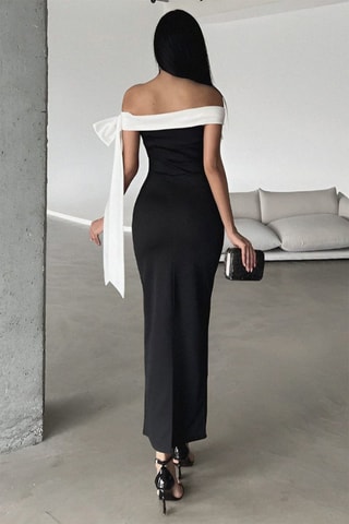 Robe longue - Noir et blanc