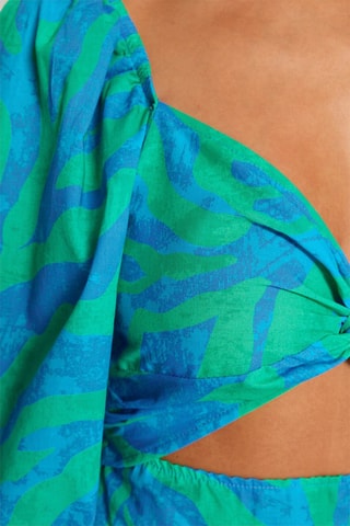 Robe droite - Bleu et vert