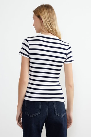 T-shirt - Blanc et bleu