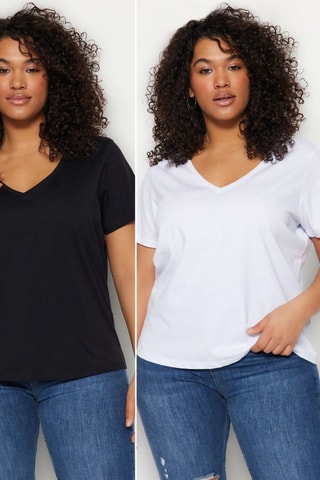 2 t-shirts oversize - Noir et blanc