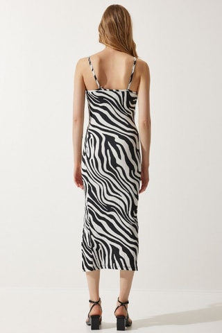 Robe midi - Blanc et noir