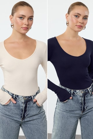 Blouse - Blanc et bleu