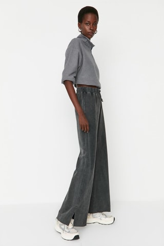 Pantalon taille haute - Gris