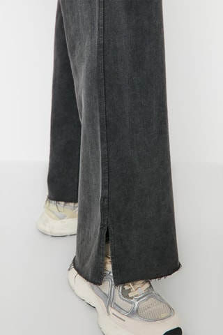 Pantalon taille haute - Gris