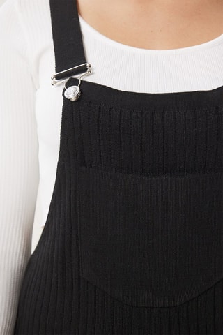 Robe-salopette en laine - Noir