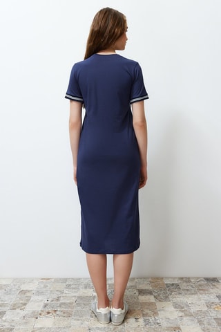 Robe t-shirt - Blanc et bleu