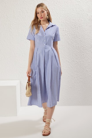 Robe midi - Bleu