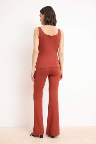 Top et pantalon taille haute - Rouge