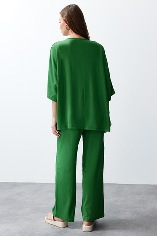 Kimono et pantalon taille haute - Vert