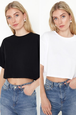 2 crop tops - Blanc et noir