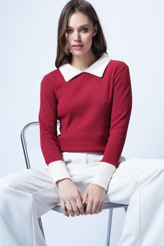 Pull - Blanc et rouge