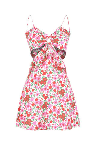 Robe patineuse - Rouge, vert et rose