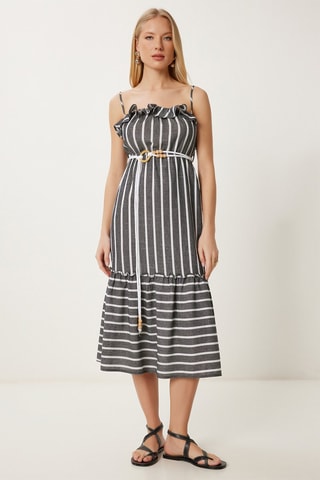 Robe midi sans manches - Gris