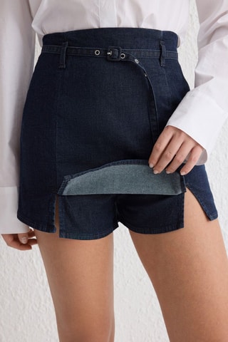 Jupe-short en jean - Bleu