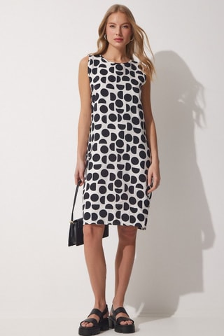 Robe droite - Blanc et noir