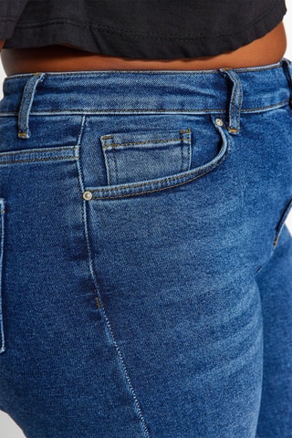 Jean skinny taille haute - Bleu