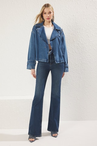 Blazer oversize en jean - Bleu