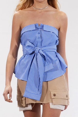Top bustier - Blanc et bleu